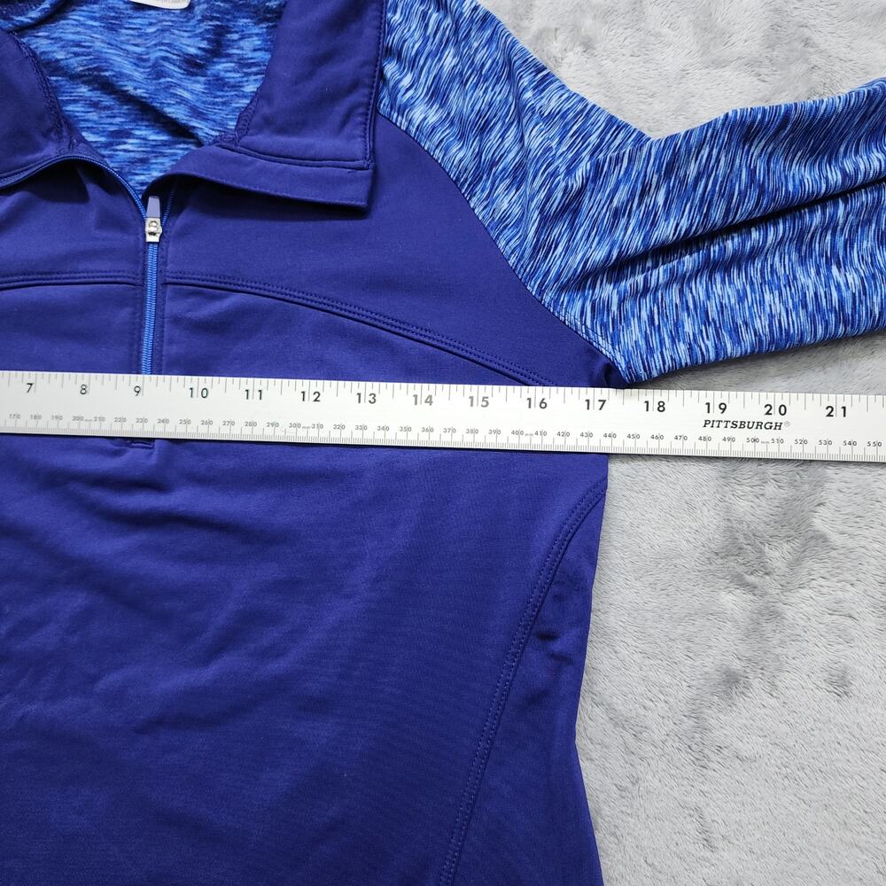 Danskin Now Jacket Womens M Blue 1/4 Zip Long Sleeve Thumbholes Pullover Workout - Picture 10 of 12